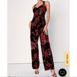 Lulus velvet Jumpsuit